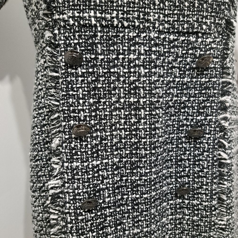 Nanette Lepore Boucle Double Breasted Sheath Mini Dress Black White Size 8 NWT - Picture 12 of 14